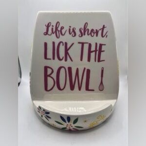 Temp-tations by Tara Classic Life is Short Lick the Bowl Tablet Utensil Holder